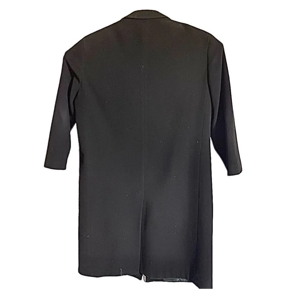 Giorgio Armani Vintage Wool Cashmere Dress Coat Black Size 44 Made in Italy